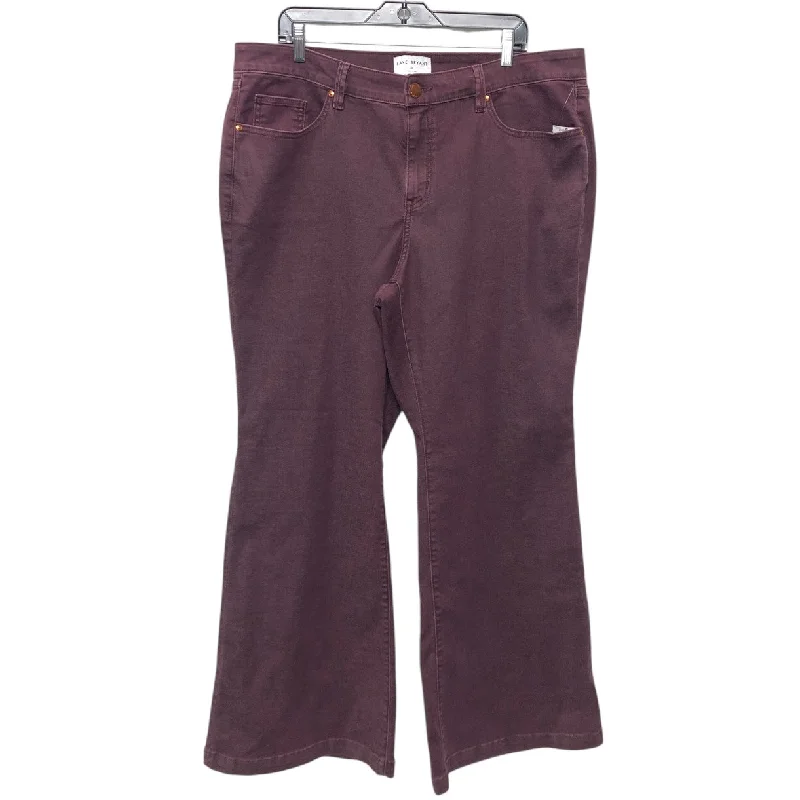 Short Design Jeans Flared By Lane Bryant In Maroon, Size:18