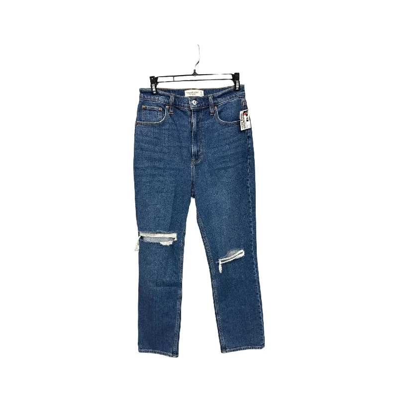 Lazy Style Jeans Straight By Abercrombie And Fitch In Blue Denim, Size: 4