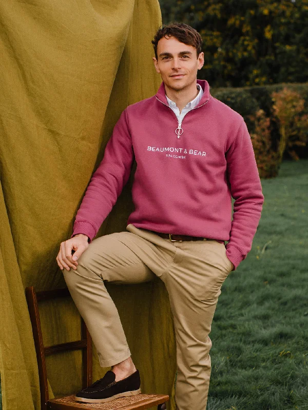 Cozy Apparel Kingswear Unisex Quarter Zip - Rhubarb
