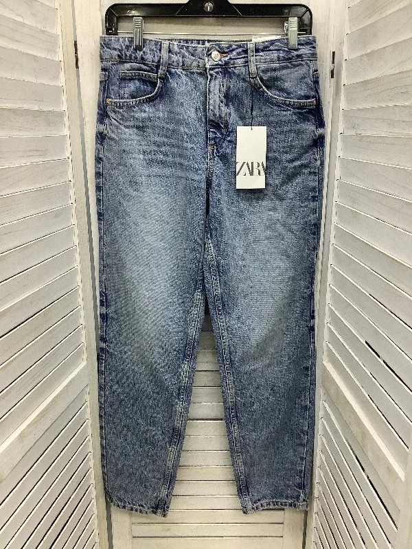 Fashion Design Jeans Boyfriend By Zara In Blue Denim, Size: 4