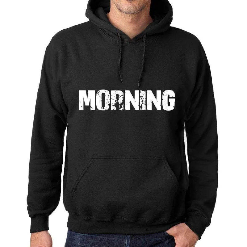 Trends Men's Women's Unisex Printed Graphic Cotton Hoodie Soft Heavyweight Hooded Sweatshirt Pullover Popular Words MORNING Deep Black Trends Men's Women's Unisex Printed Graphic Cotton Hoodie Soft Heavyweight Hooded Sweatshirt Pullover Popular Words MORNING Deep Black