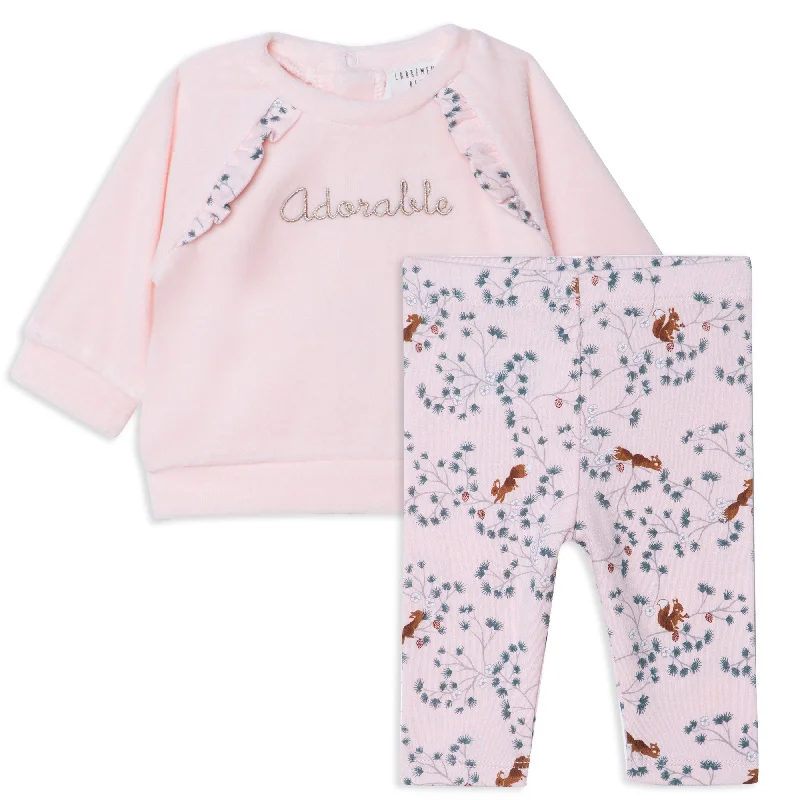 Effortless Outfits Carrément Beau Sweater And Leggings Set Pink Pale Pink Dark