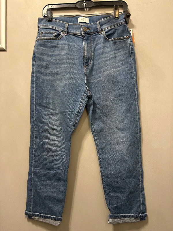 Relaxed Tops Jeans Straight By Loft In Blue Denim, Size: 4p