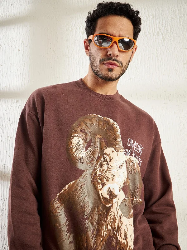 Classic Comfort Brown Summit Seeker Oversized Sweatshirt