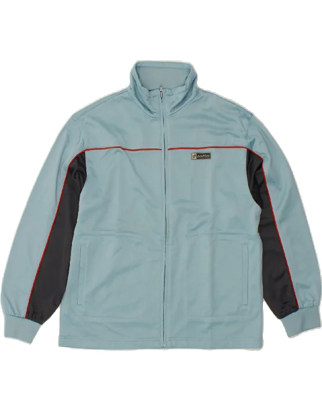 Single-shoulder Neck Design LOTTO Boys Tracksuit Top Jacket 11-12 Years Medium Blue Colourblock Single-shoulder Neck Design LOTTO Boys Tracksuit Top Jacket 11-12 Years Medium Blue Colourblock