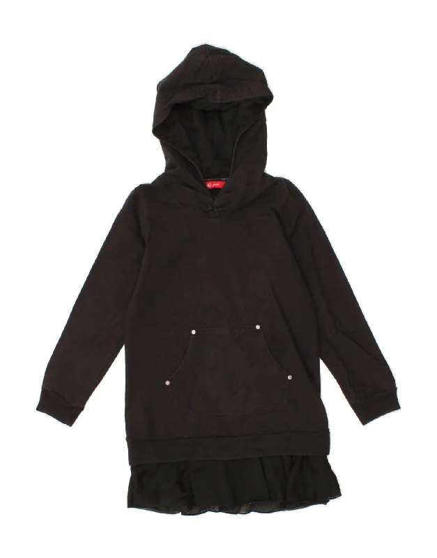Breezy Style LIU JO JUNIOR Girls Hooded Dress 7-8 Years Black Cotton
