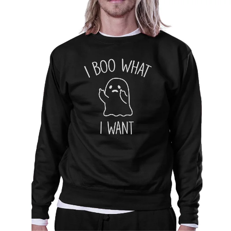 Relaxed Fit I Boo What I Want Ghost Black Sweatshirt