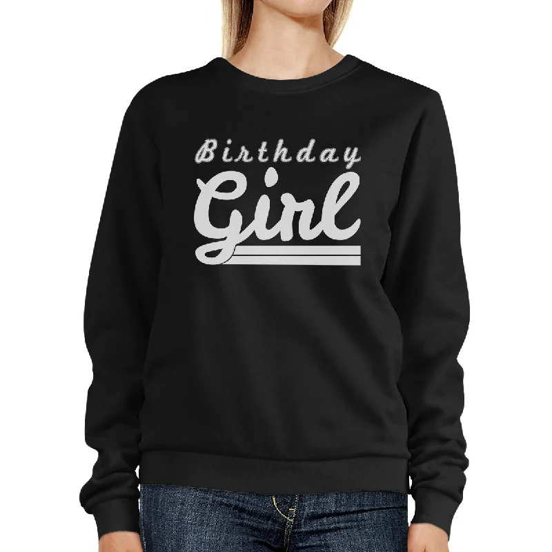 College Style Birthday Girl Black Sweatshirt
