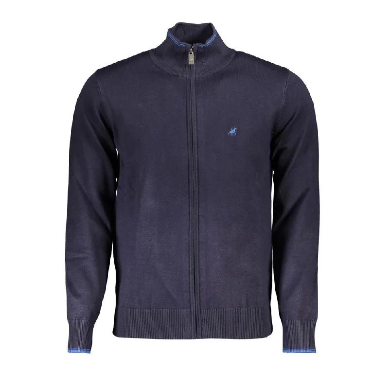 Elegant Design U.S. Grand Polo Classic  Zip Cardigan with Contrast Men's Details