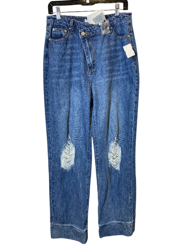 Classic Retro Jeans Wide Leg By Clothes Mentor In Blue Denim, Size: 10
