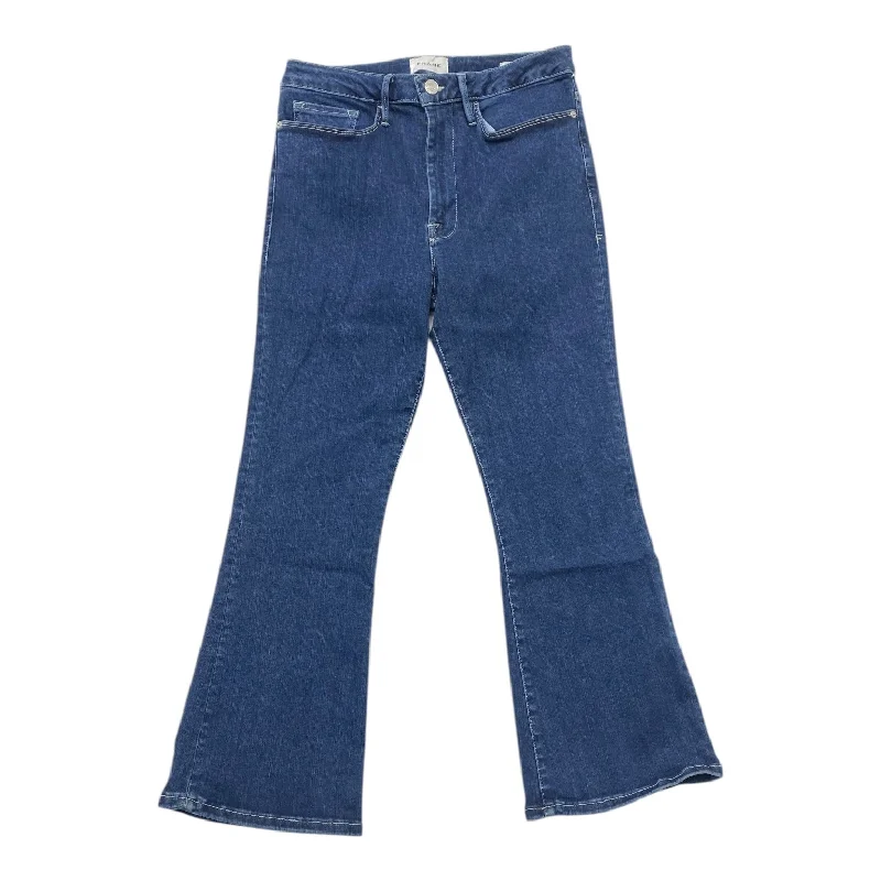 European Plan Jeans Boot Cut By Frame In Blue Denim, Size: 2