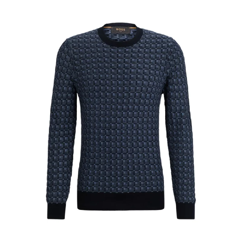 Soft Wearables Regular-fit sweater in silk with geometric structure