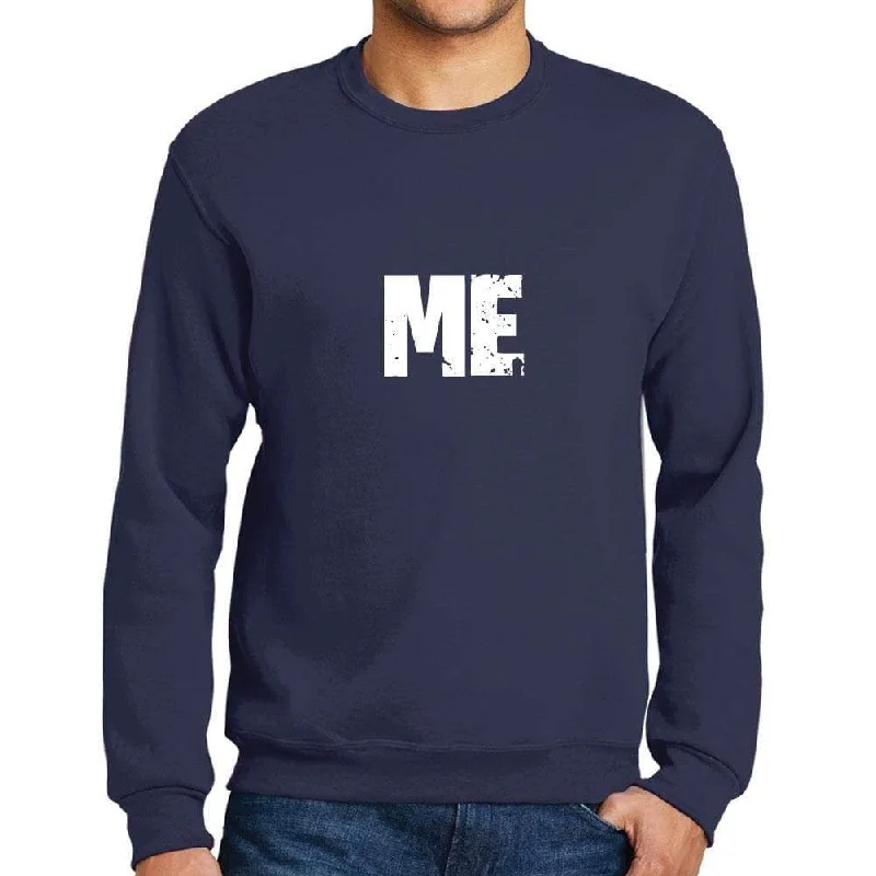 Free And Comfortable Men's Printed Graphic Sweatshirt Popular Words ME French Navy