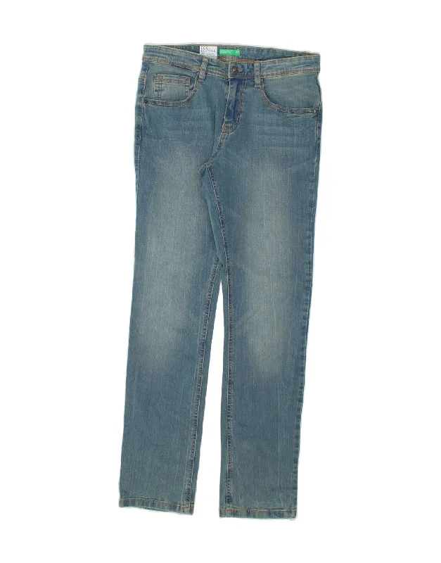 Versatile Wear BENETTON Boys Straight Jeans 15-16 Years 3XL W28 L31  Blue Cotton