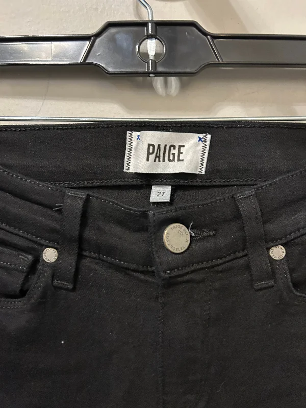 Comfortable Fashion Looks Jeans Skinny By Paige In Black Denim, Size: 4