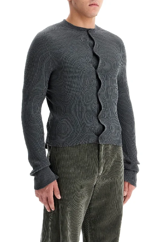 Trendy Looks Rier Fitted Ribbed Silk Cardigan With