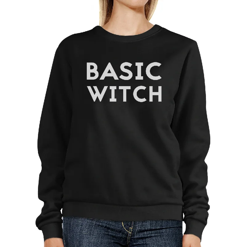 Elegant And Lazy Basic Witch Black SweatShirt