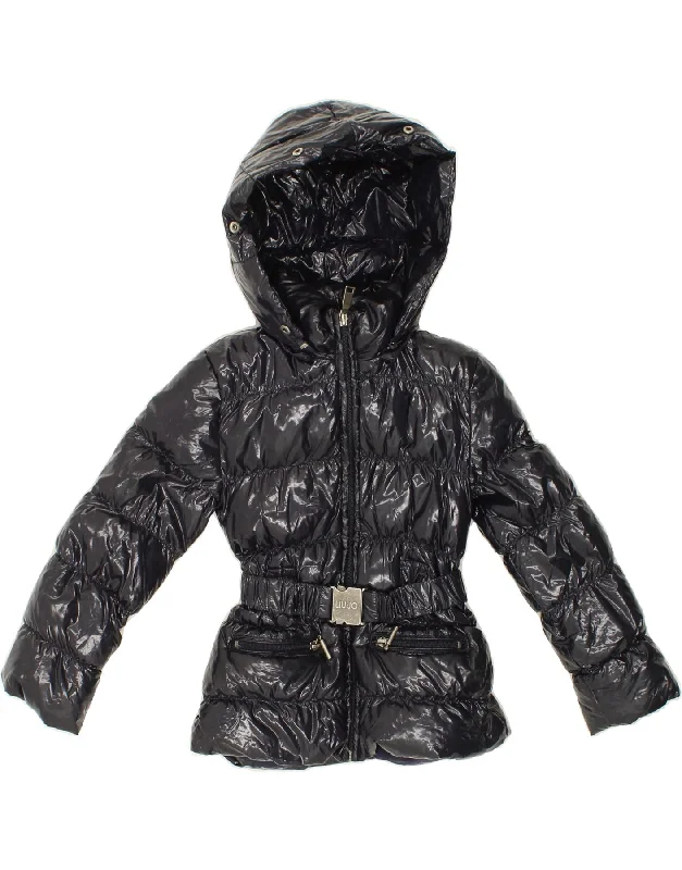 Easy Comfort Style LIU JO Girls Hooded Padded Jacket 4-5 Years Navy Blue Polyamide