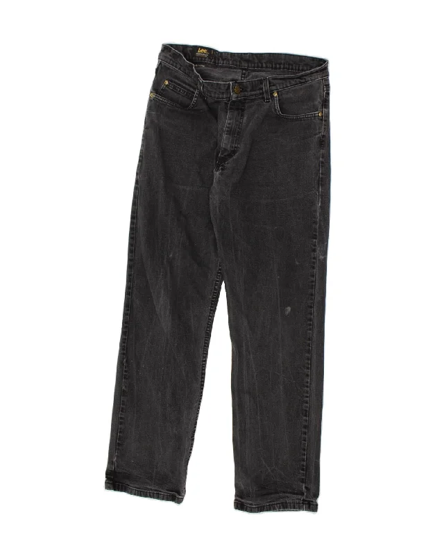 Modern Comfort LEE Mens Brooklyn Straight Jeans W34 L32 Grey Cotton