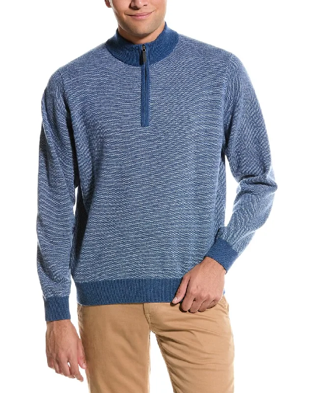 Soft Touch Douglas Anthony Birdseye Wool 1/4-Zip Sweater