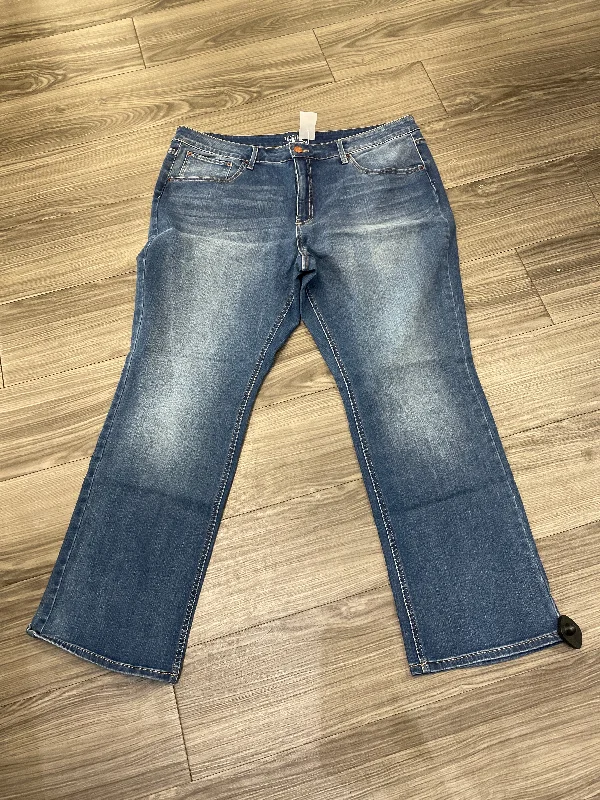 High Street Design Jeans Boot Cut By Time And Tru In Blue, Size: 24