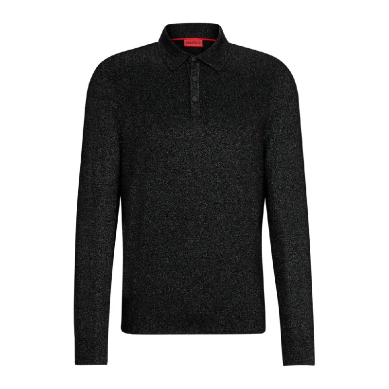 Slim Fit Relaxed-fit sparkle-effect polo sweater