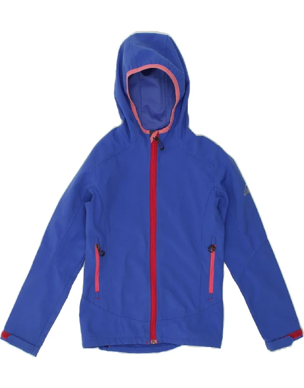 Comfortable And Cold-proof MCKINLEY Girls Hooded Rain Jacket 9-10 Years Blue Polyester