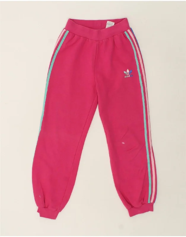 Refreshing Design ADIDAS Girls Tracksuit Trousers Joggers 11-12 Years Pink Cotton