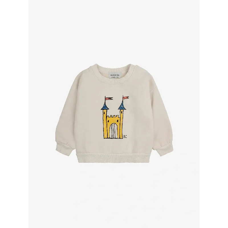 Single-shoulder Neck Design Bobo Choses Baby Faraway Castle Sweatshirt - Offwhite