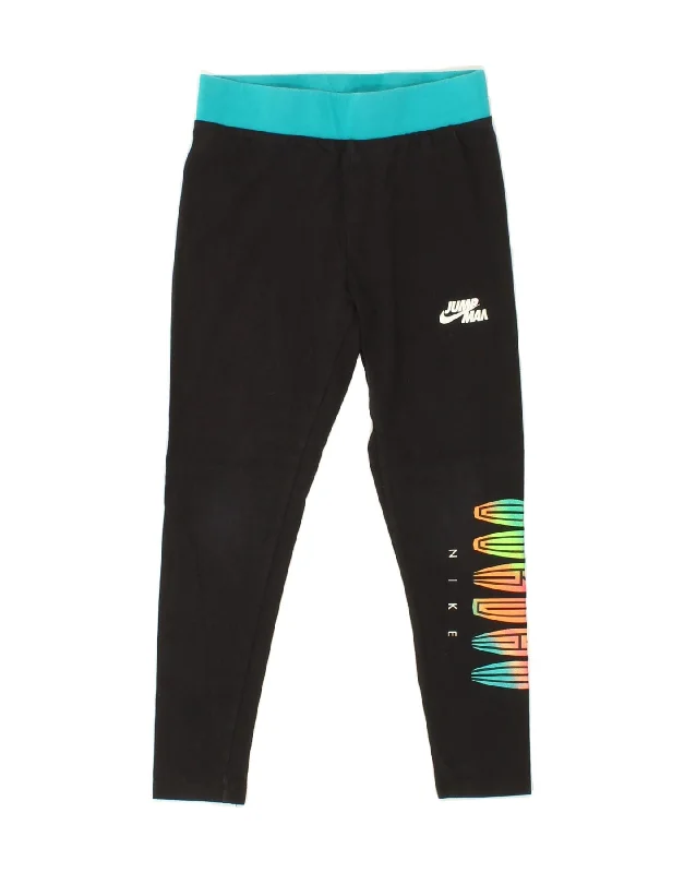 Personalized Design JORDAN Girls Graphic Leggings 10-11 Years Medium Black Colourblock Personalized Design JORDAN Girls Graphic Leggings 10-11 Years Medium Black Colourblock