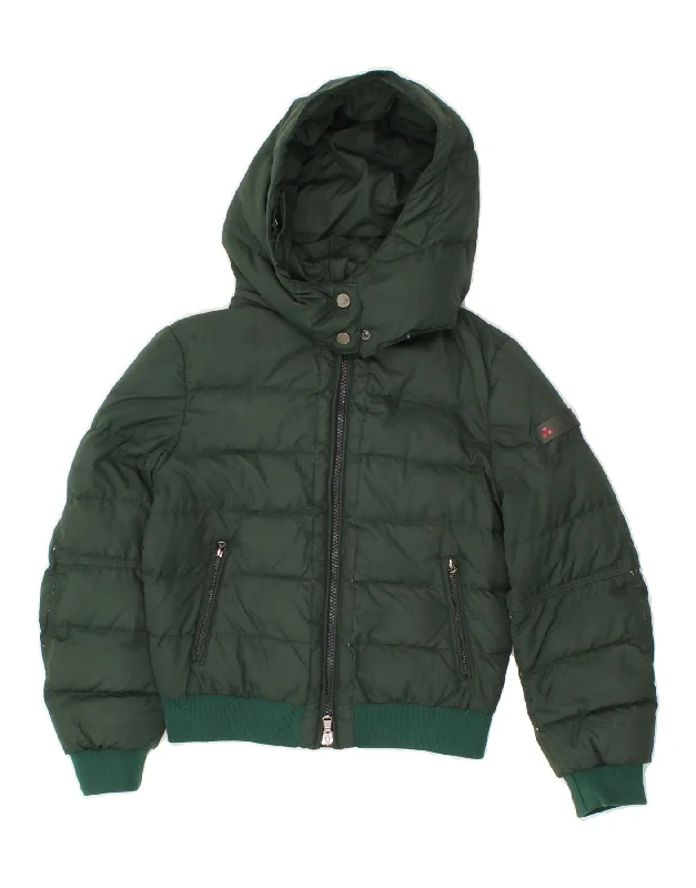 Retro Design PEUTEREY Boys Hooded Padded Jacket 7-8 Years Medium  Green Polyester