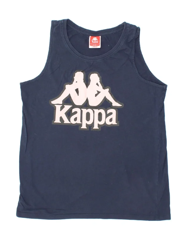 Classic Items KAPPA Boys Graphic Vest Top 9-10 Years Large Navy Blue Cotton