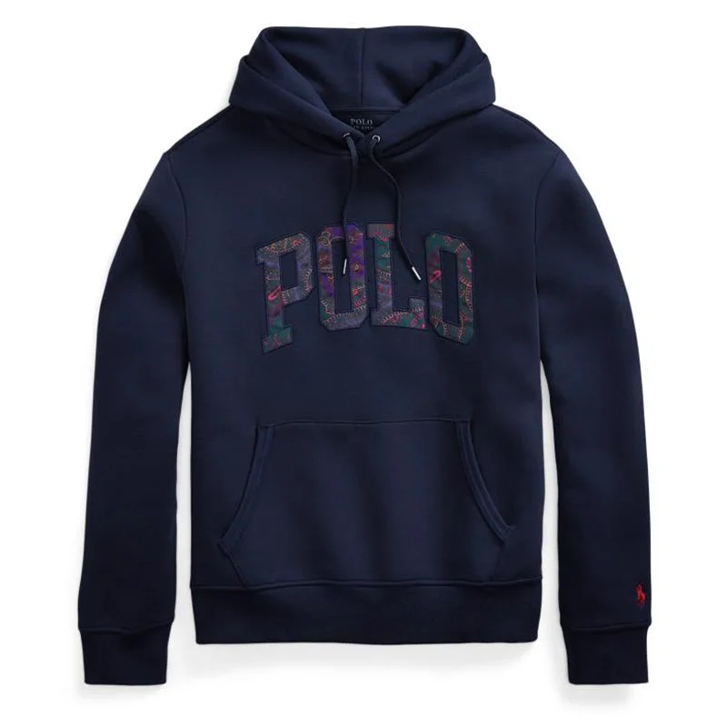Slightly Flared Design Polo Ralph Lauren Applique Logo Hoodie Aviator Navy