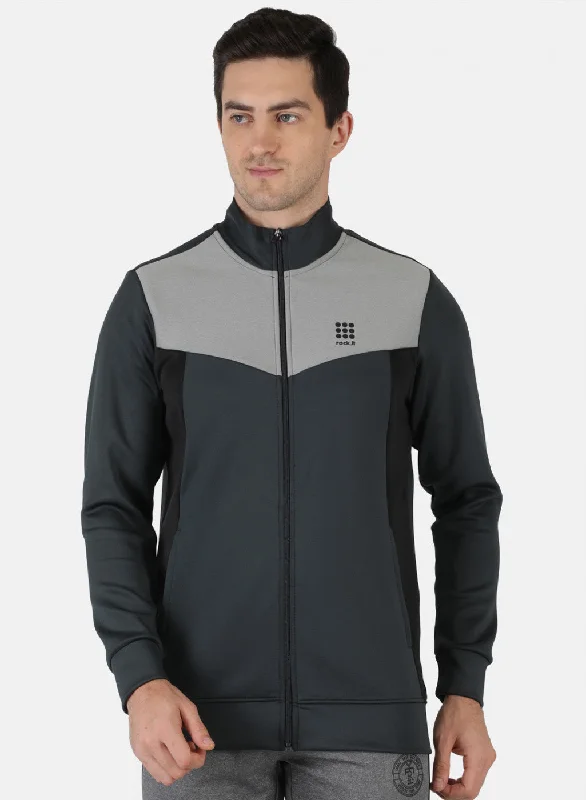 Street Fashion Men Grey Solid Sweatshirt