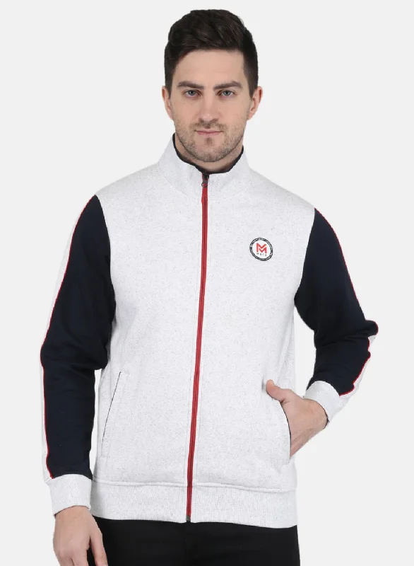 Chic Relaxation Men Grey Solid Sweatshirt
