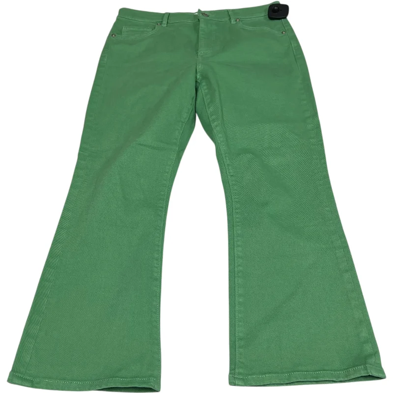 Casual Chic Looks Jeans Cropped By Loft In Green Denim, Size: 4