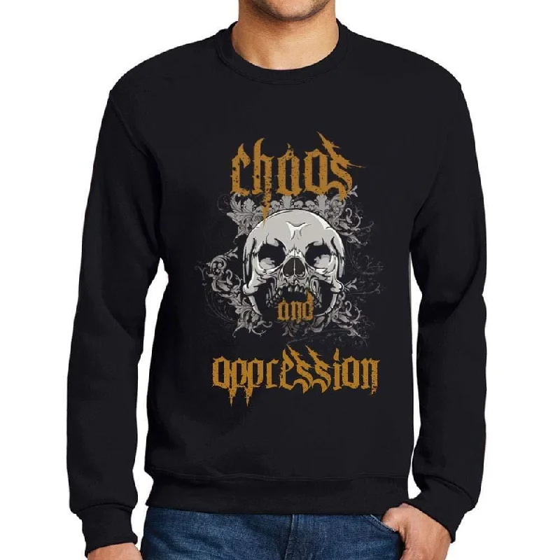 New Design Ultrabasic - Homme Imprimé Graphique Sweat-Shirt Chaos and Oppression Noir Profond New Design Ultrabasic - Homme Imprimé Graphique Sweat-Shirt Chaos and Oppression Noir Profond