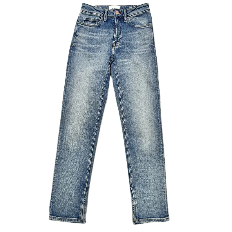 Simple Elegance Jeans Straight By Ganni In Blue Denim, Size: 00