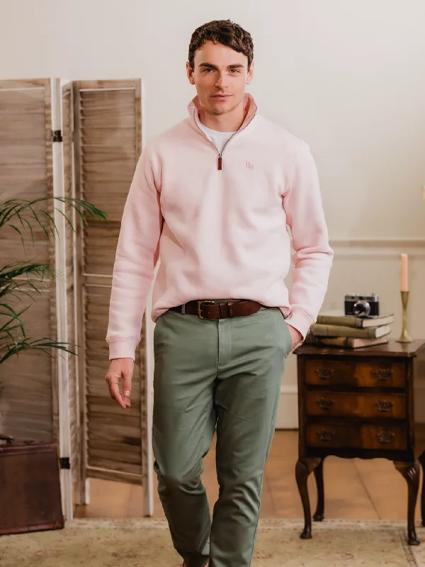 Weekend Comfort Wear Tuckenhay Unisex Quarter Zip - Pastel Pink