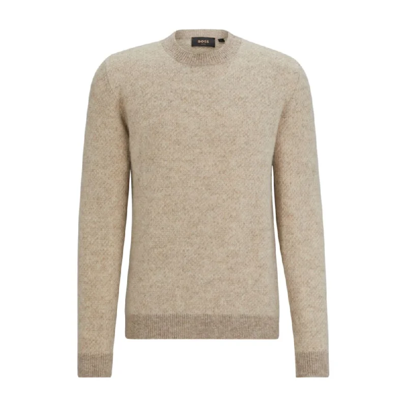 Simple Chic Two-tone sweater in alpaca-blend jacquard