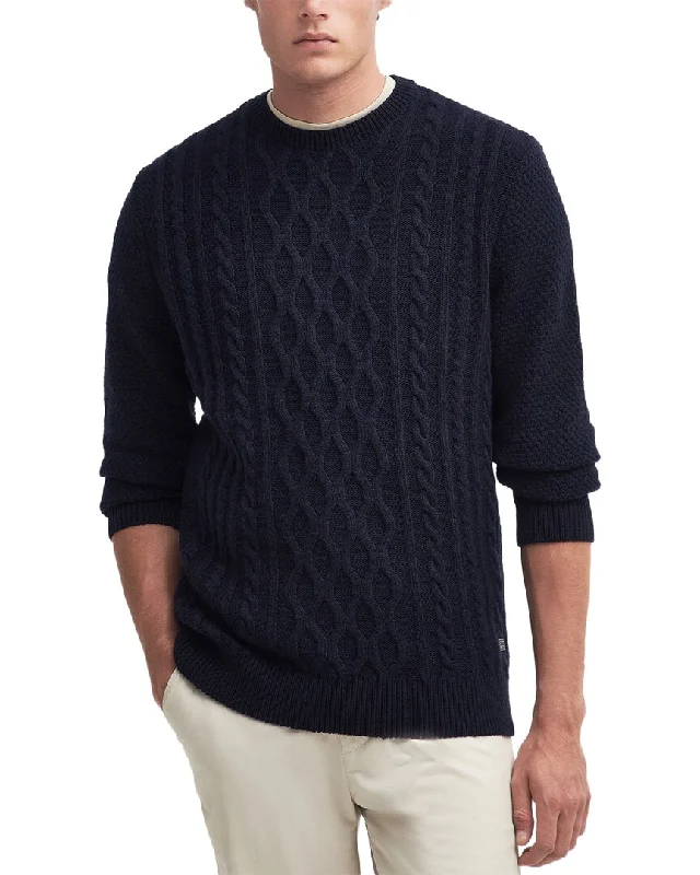Embroidered Letters Barbour Es Chunky Wool-Blend Sweater