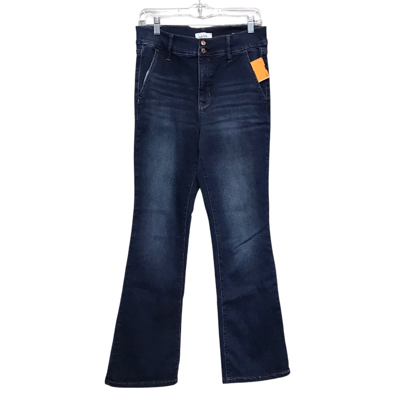 Fresh And Elegant Jeans Boot Cut By Nicole Miller In Blue Denim, Size:10