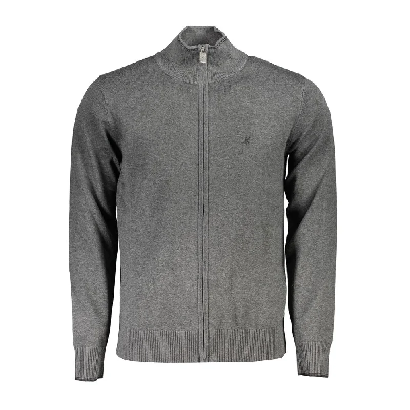 Fashionable And Fashionable U.S. Grand Polo Sleek  Long Sleeve Zip Men's Cardigan