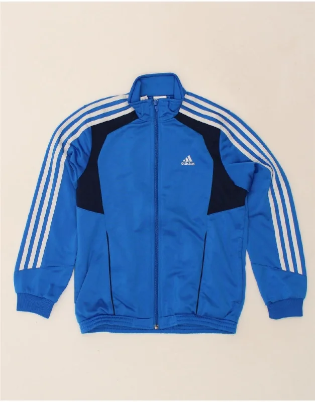 Casual And Casual ADIDAS Boys Graphic Tracksuit Top Jacket 11-12 Years Blue Colourblock