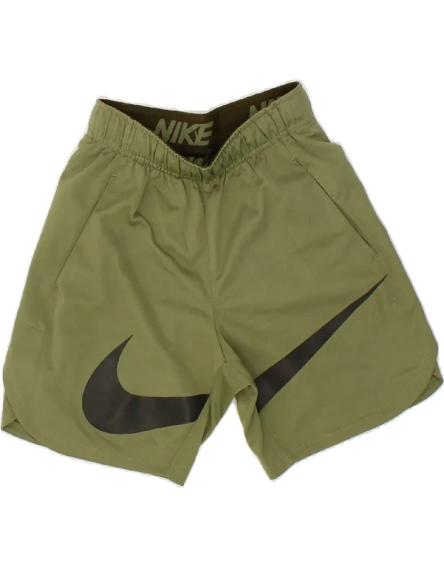 Light Comfort NIKE Boys Dri Fit Graphic Sport Shorts 8-9 Years Small  Green Polyester