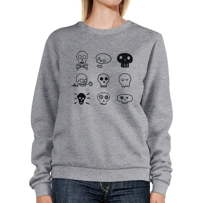 Exquisite Details Skulls Grey Sweatshirt