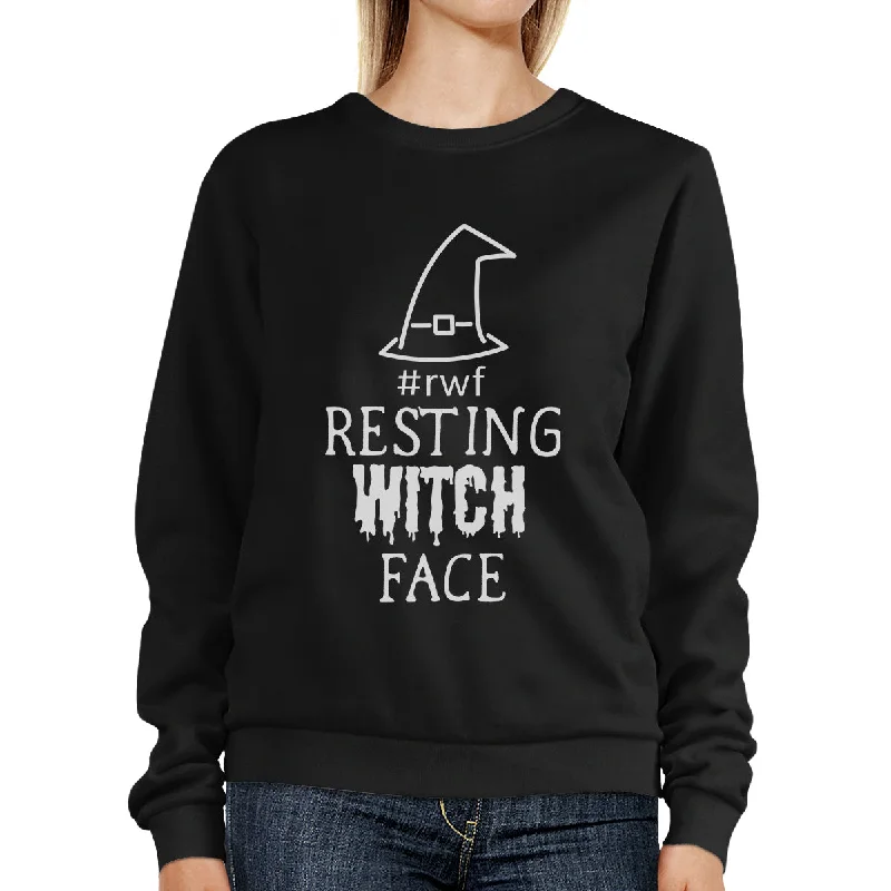 Knitted Design Rwf Resting Witch Face Black SweatShirt