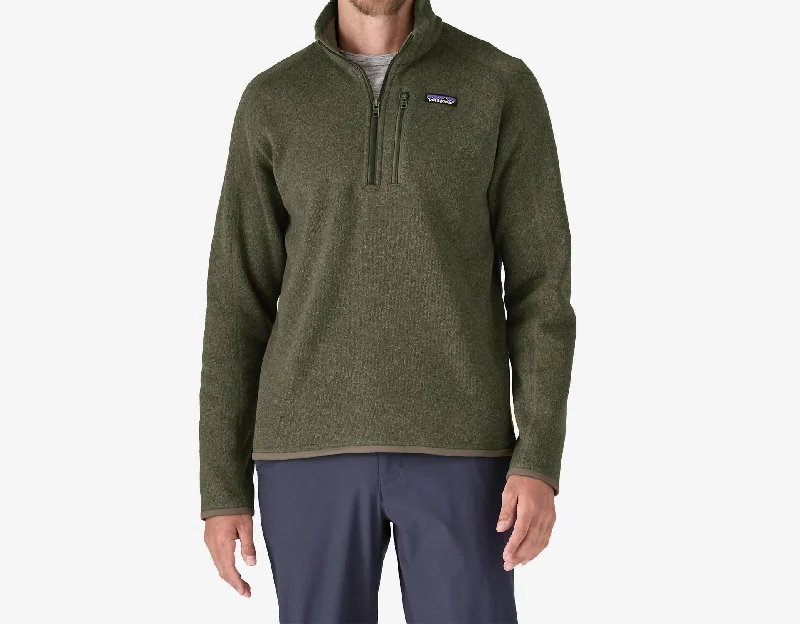 Urban Design Sense Men's Better Sweater 1/4-Zip Fleece In Industrial Green