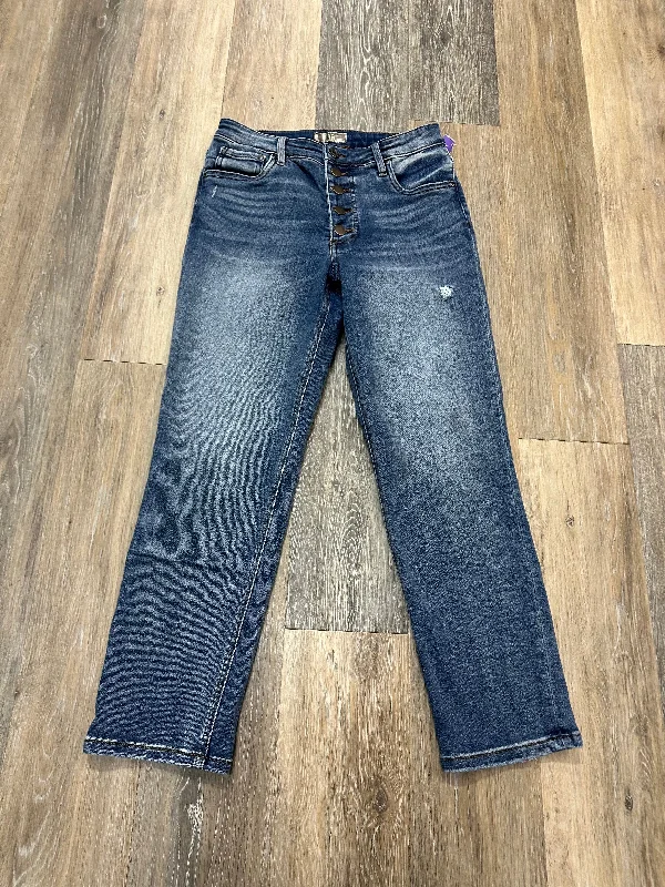 Unique Design Jeans Straight By Kut In Blue Denim, Size: 4