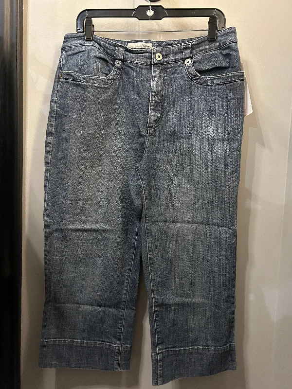 Classic Series Jeans Cropped By Chicos In Blue Denim, Size: 14l